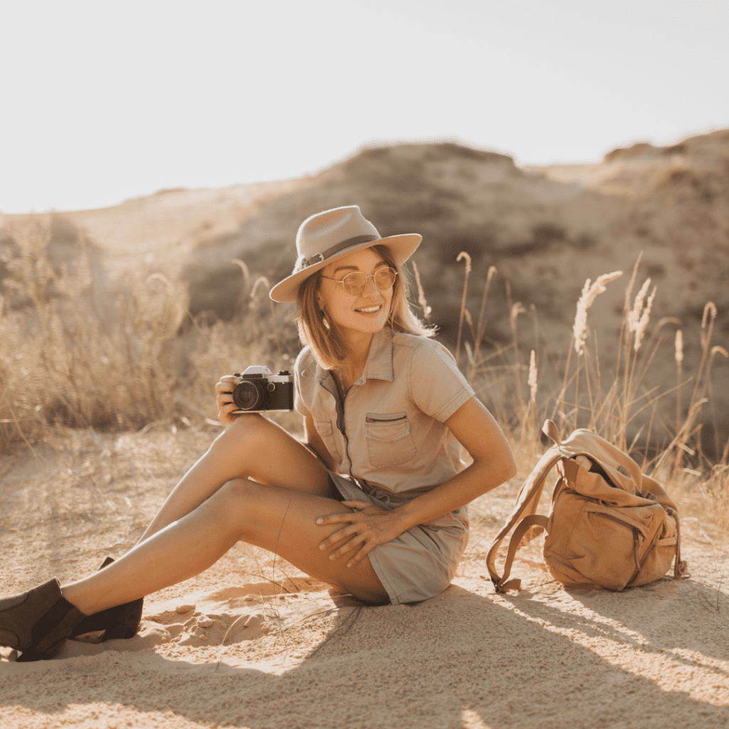 Tourist-with-camera-during-Tanzania-safari
