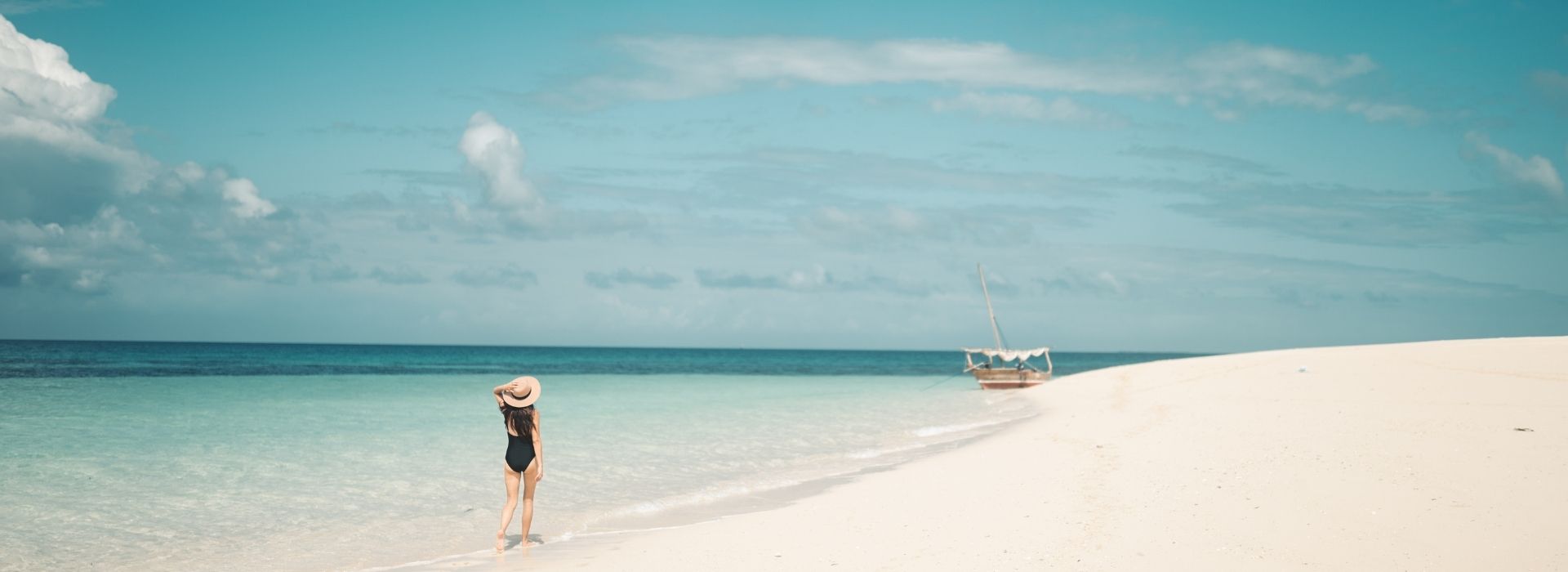 Traveller enjoying a Zanzibar beach holiday